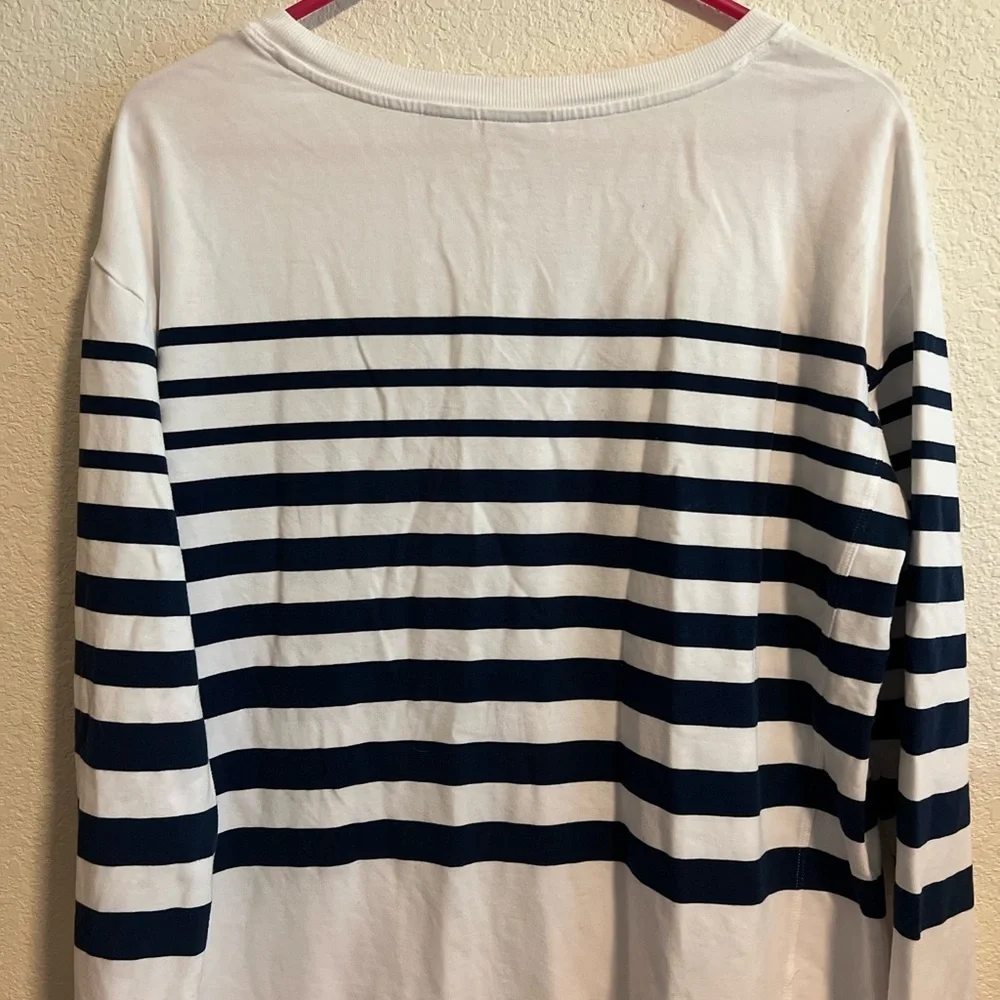 Chico's Blue Striped Crew Neck Sweater Size 1 - Picture 9 of 9